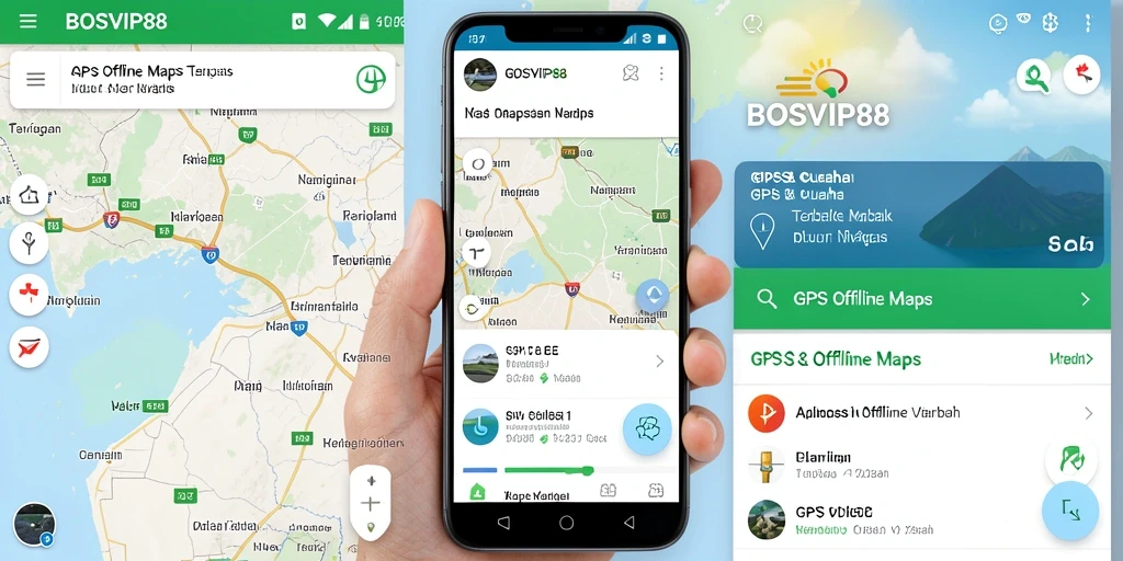 Tampilan antarmuka BOSVIP88 untuk navigasi GPS Offline Maps.