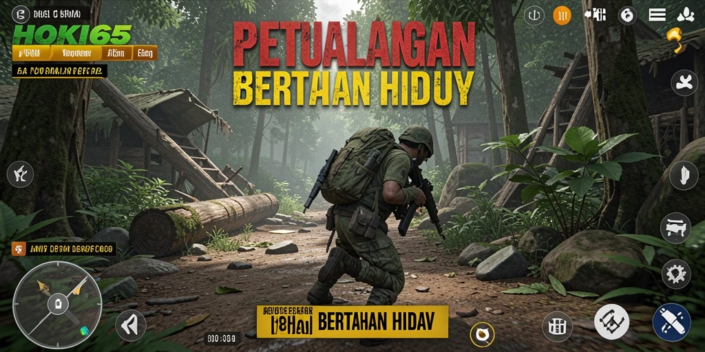 Tampilan antarmuka HOKI65 saat menjalani misi bertahan hidup.