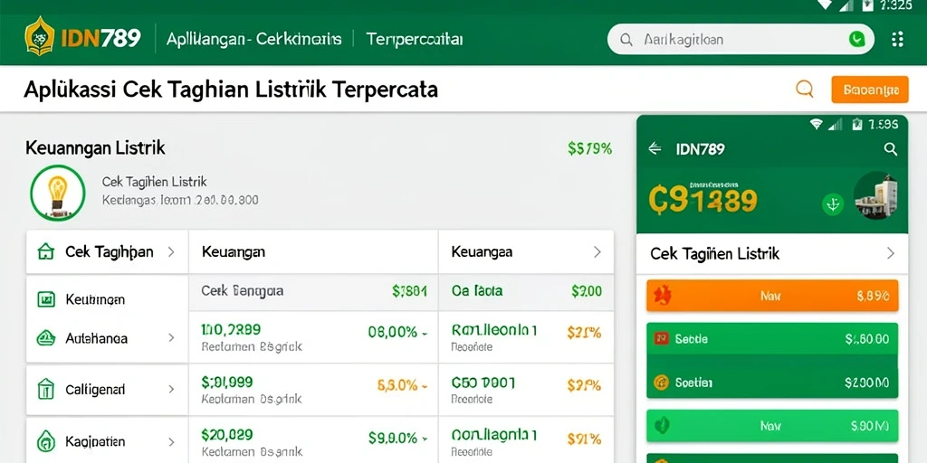 Tampilan antarmuka aplikasi Cek Tagihan Listrik IDN789.