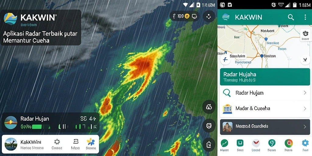 Tampilan antarmuka KAKWIN yang menampilkan radar hujan secara real-time.