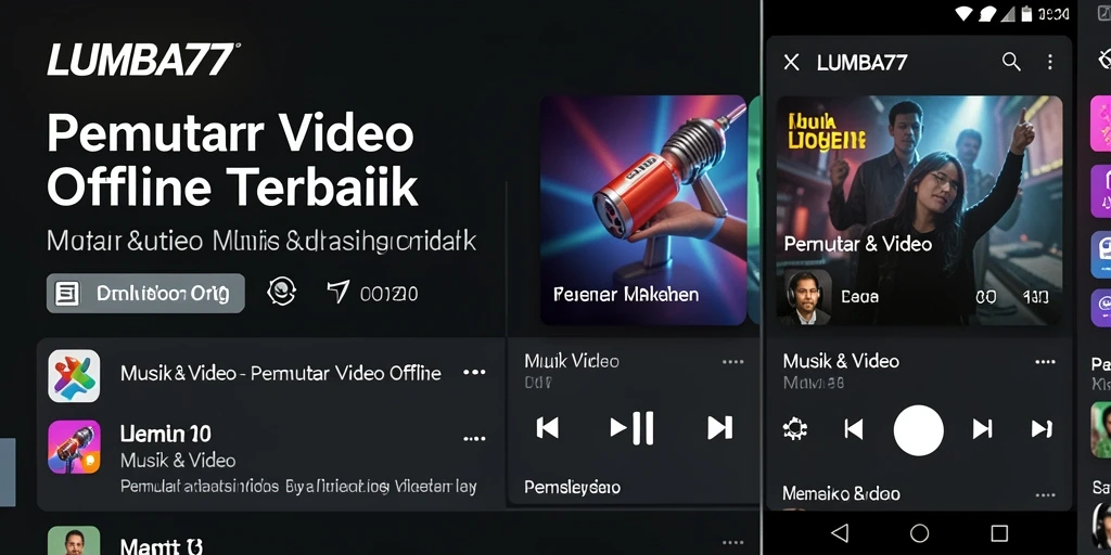 Antarmuka LUMBA77 menampilkan fungsi Pemutar Video Offline yang mudah digunakan.