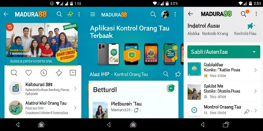 Tampilan antarmuka pengguna MADURA88 untuk kontrol orang tua.
