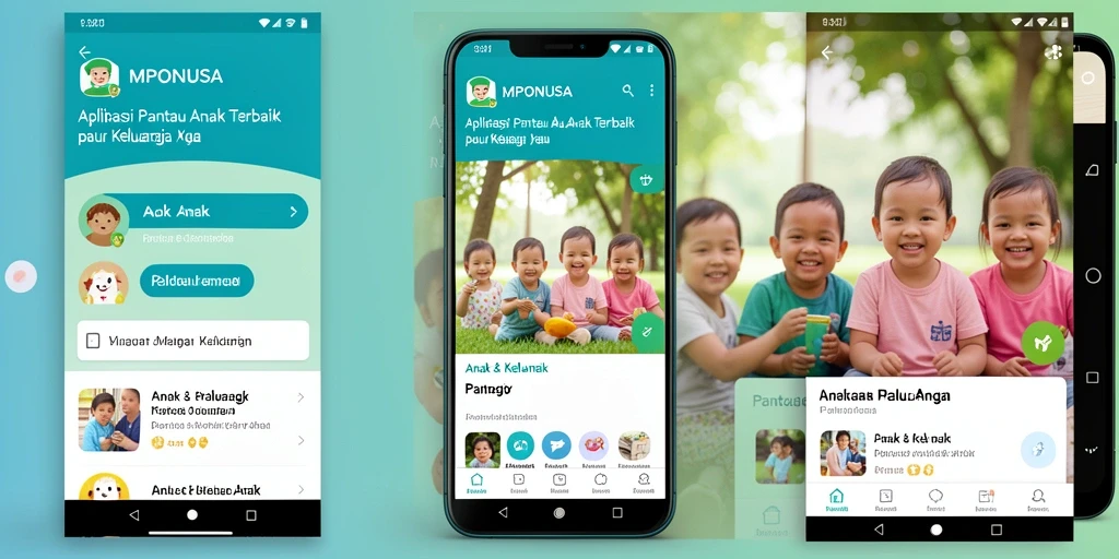 Antarmuka pengguna MPONUSA menampilkan fitur pemantauan anak yang intuitif dan ramah keluarga.