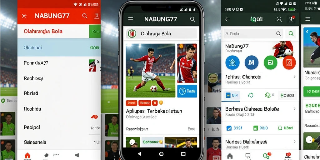Antarmuka NABUNG77 yang intuitif dan informatif untuk penggemar olahraga bola.
