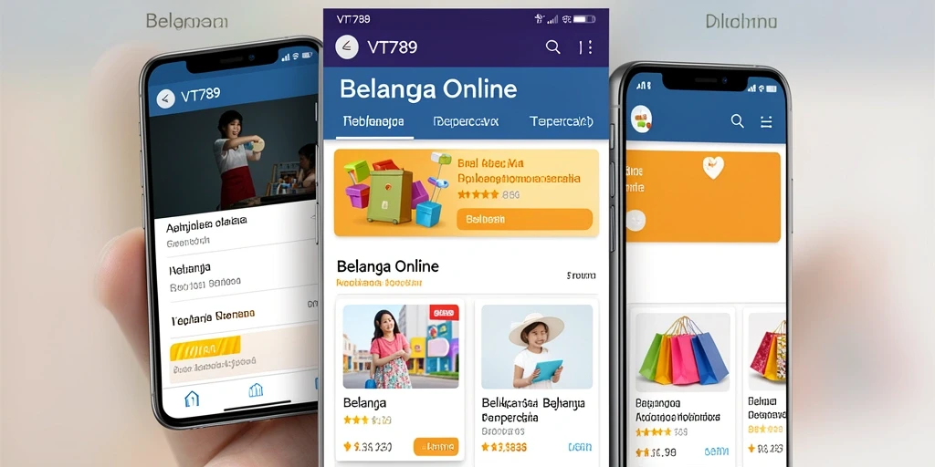 Tampilan utama aplikasi VT789 untuk belanja online yang nyaman.