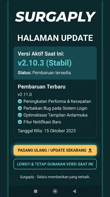 Riwayat Versi Surgaply untuk Pengguna Android